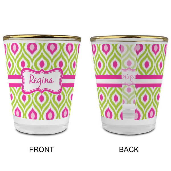 Ogee Ikat Glass Shot Glass - with gold rim - APPROVAL