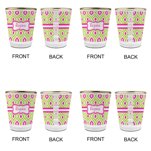 Ogee Ikat Glass Shot Glass - with gold rim - Set of 4 - APPROVAL