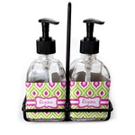 Ogee Ikat Glass Soap & Lotion Bottle Set (Personalized)