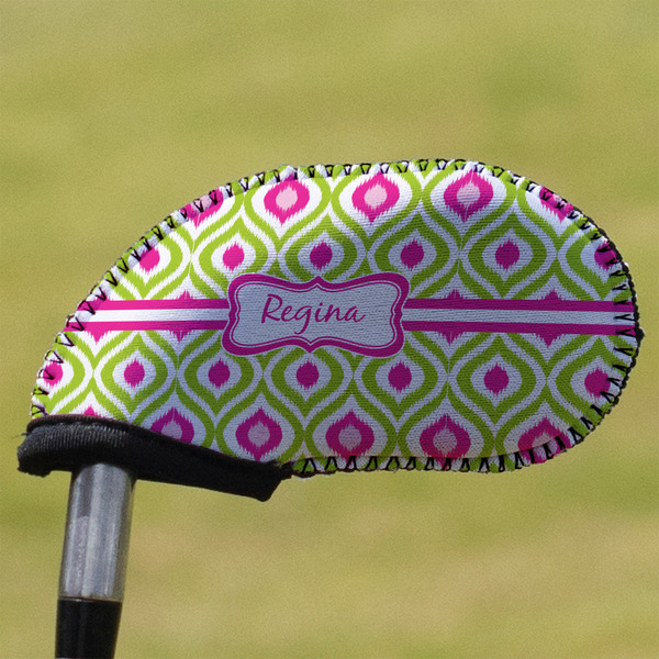 Custom Ogee Ikat Golf Club Iron Cover (Personalized)