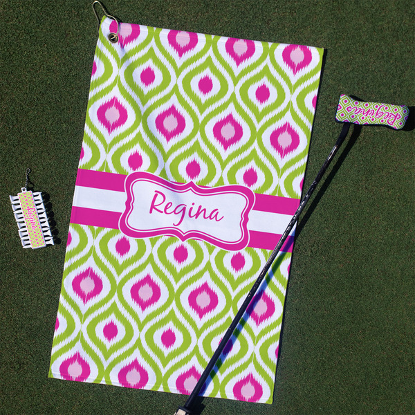 Custom Ogee Ikat Golf Towel Gift Set (Personalized)