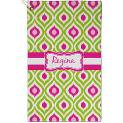 Ogee Ikat Golf Towel - Poly-Cotton Blend - Small w/ Name or Text