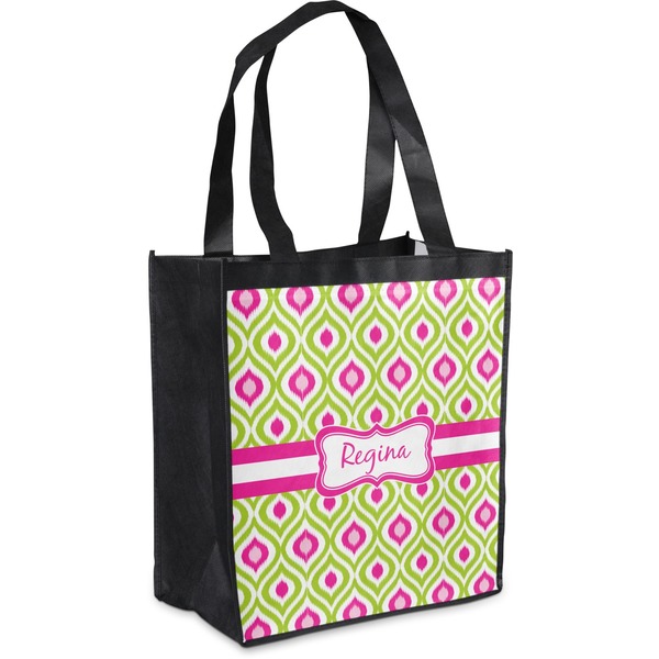 Custom Ogee Ikat Grocery Bag (Personalized)