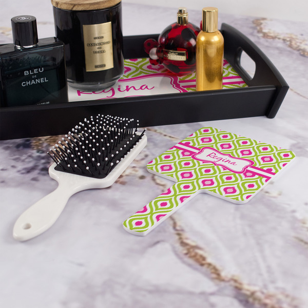 Ogee Ikat Hand Mirror - With Hair Brush