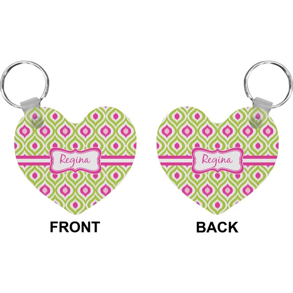 Ogee Ikat Heart Keychain (Front + Back)