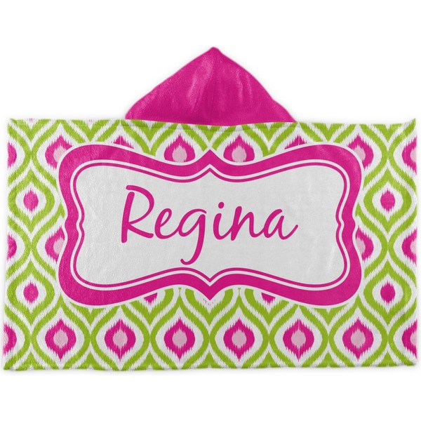 Custom Ogee Ikat Kids Hooded Towel (Personalized)
