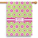 Ogee Ikat 28" House Flag - Single Sided (Personalized)