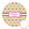 Ogee Ikat Printed Cookie Topper - Round (Personalized)