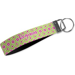 Ogee Ikat Webbing Keychain Fob - Large (Personalized)