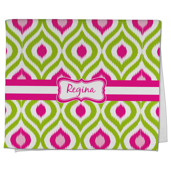 Custom Ogee Ikat Kitchen Towel - Poly Cotton w/ Name or Text