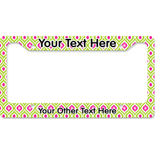 Custom Ogee Ikat License Plate Frame - Style B (Personalized)