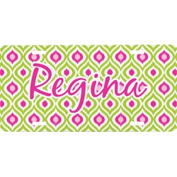 Ogee Ikat Front License Plate (Personalized)