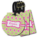 Ogee Ikat Plastic Luggage Tag (Personalized)