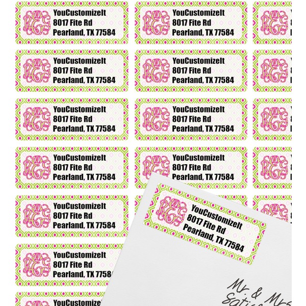 Ogee Ikat Mailing Label on Envelope - Multiple Labels