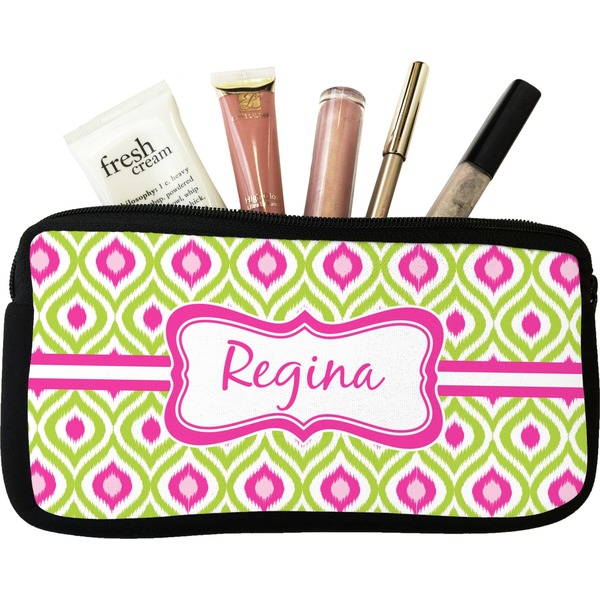 Custom Ogee Ikat Makeup / Cosmetic Bag - Small (Personalized)