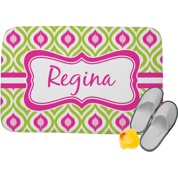 Custom Ogee Ikat Memory Foam Bath Mat (Personalized)