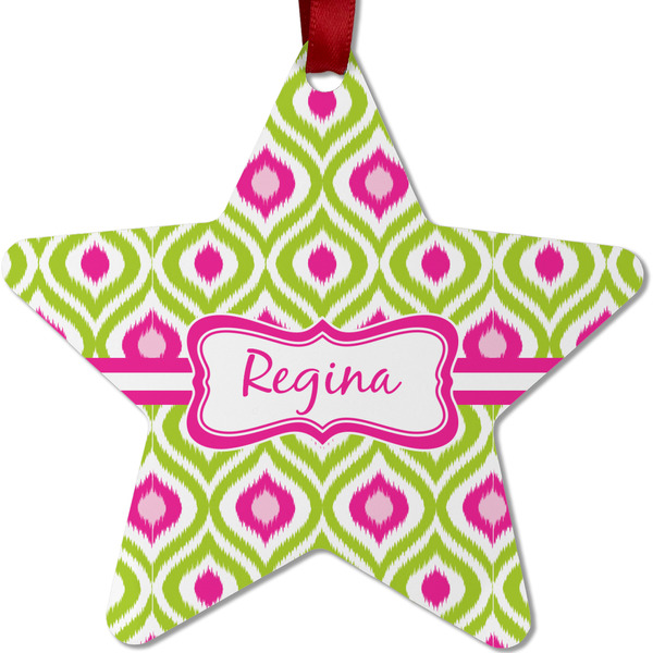 Ogee Ikat Metal Star Ornament - Front