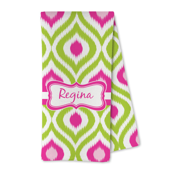 Custom Ogee Ikat Kitchen Towel - Microfiber (Personalized)
