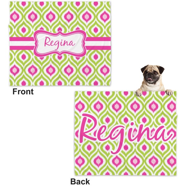 Ogee Ikat Microfleece Dog Blanket - Large- Front & Back