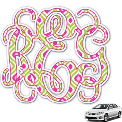 Ogee Ikat Monogram Car Decal (Personalized)