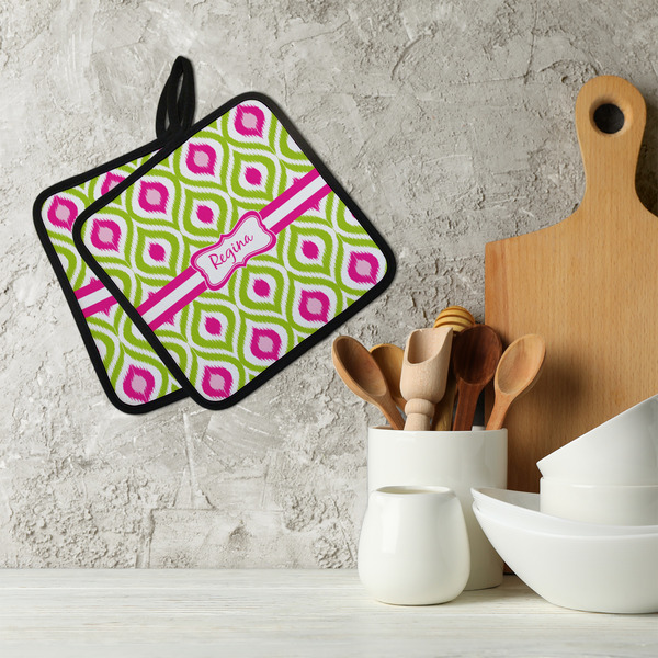 Ogee Ikat Neoprene Pot Holder - Set of 2  LIFESTYLE