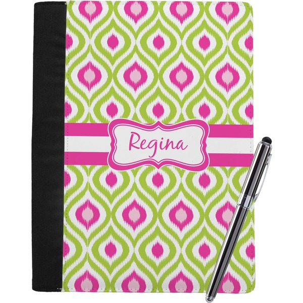 Custom Ogee Ikat Notebook Padfolio - Large w/ Name or Text