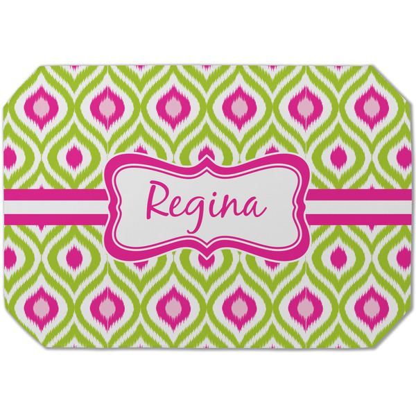 Custom Ogee Ikat Dining Table Mat - Octagon (Single-Sided) w/ Name or Text