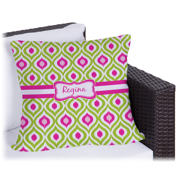 Custom Ogee Ikat Outdoor Pillow - 20" (Personalized)