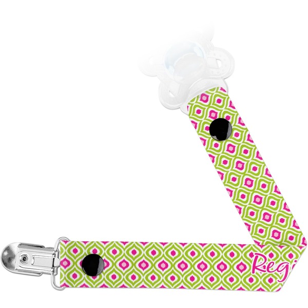 Custom Ogee Ikat Pacifier Clip (Personalized)