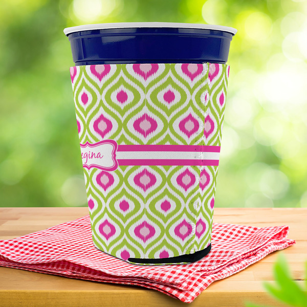 Ogee Ikat Party Cup Sleeves - with bottom - Lifestyle