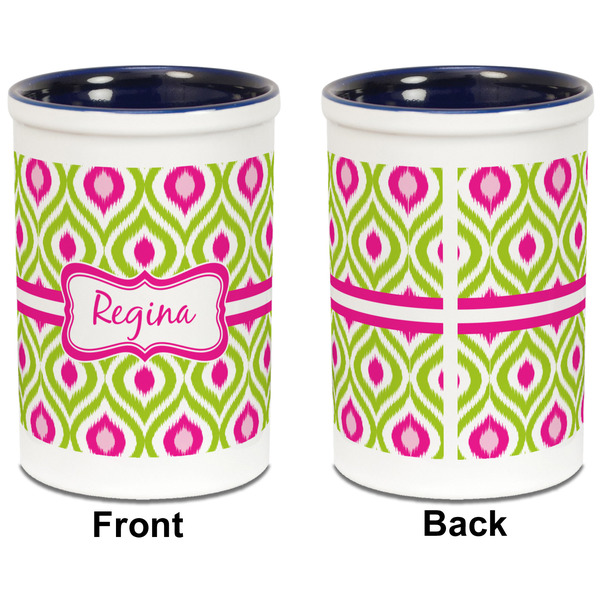 Ogee Ikat Pencil Holder - Blue - approval