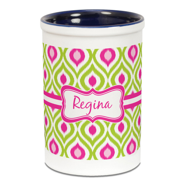 Ogee Ikat Pencil Holder - Blue