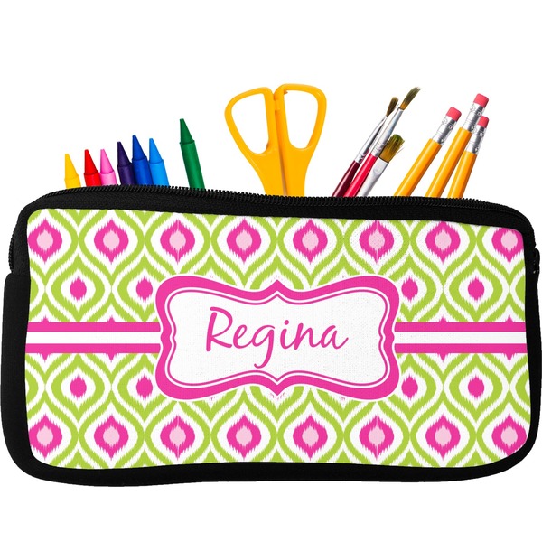Custom Ogee Ikat Neoprene Pencil Case (Personalized)