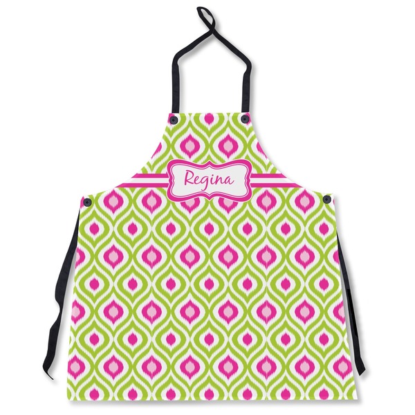 Custom Ogee Ikat Apron Without Pockets w/ Name or Text