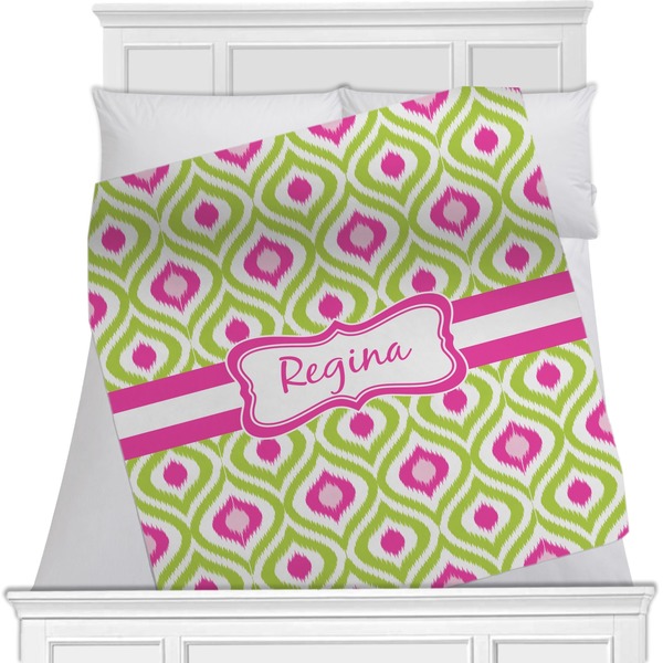 Custom Ogee Ikat Minky Blanket - Toddler / Throw - 60"x50" - Double Sided (Personalized)