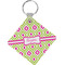 Ogee Ikat Diamond Plastic Keychain w/ Name or Text