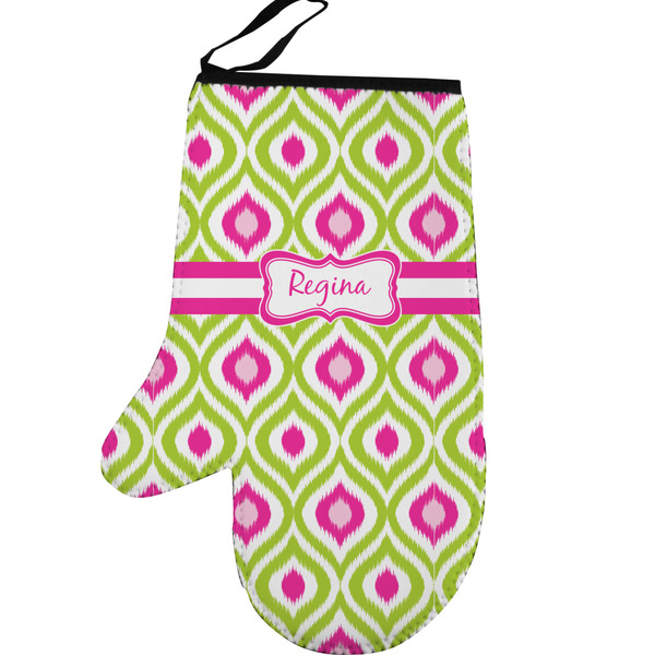 Custom Ogee Ikat Left Oven Mitt (Personalized)