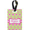 Ogee Ikat Plastic Luggage Tag - Rectangular w/ Name or Text