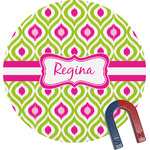 Ogee Ikat Round Fridge Magnet (Personalized)