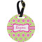 Ogee Ikat Personalized Round Luggage Tag