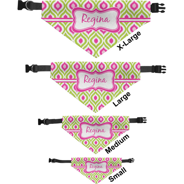 Ogee Ikat Pet Bandana Sizes