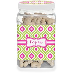 Ogee Ikat Dog Treat Jar (Personalized)