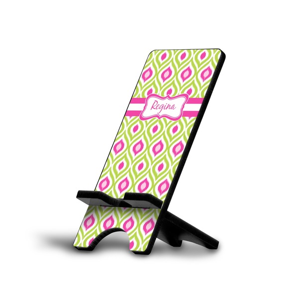 Custom Ogee Ikat Cell Phone Stand (Large) (Personalized)