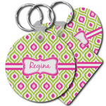 Ogee Ikat Plastic Keychain (Personalized)