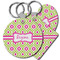 Ogee Ikat Plastic Keychain (Personalized)