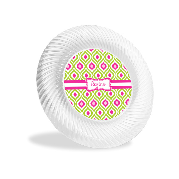 Custom Ogee Ikat Plastic Party Appetizer & Dessert Plates - 6" (Personalized)