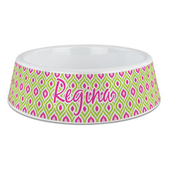 Ogee Ikat Plastic Dog Bowl - Large (Personalized)