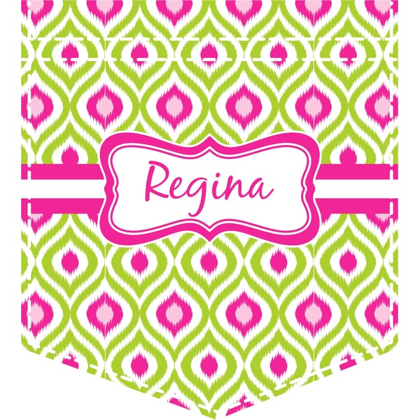 Custom Ogee Ikat Iron On Faux Pocket (Personalized)