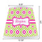 Ogee Ikat Poly Film Empire Lampshade - Dimensions