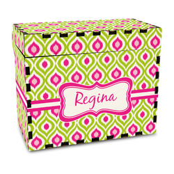 Ogee Ikat Wood Recipe Box - Full Color Print (Personalized)